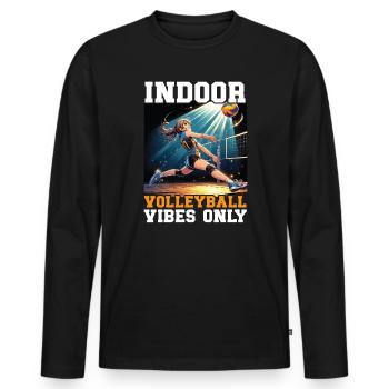 Hallenvolleyball Liebhaber Sport Volleyballspieler - Männer Premium Bio Langarmshirt - Schwarz - Vorne - Nico (187cm)