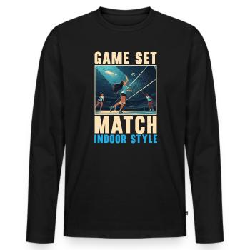 Hallenvolleyball Liebhaber Sport Volleyballspieler - Männer Premium Bio Langarmshirt - Schwarz - Vorne - Nico (187cm)