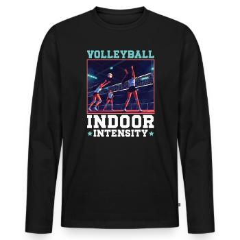 Hallenvolleyball Liebhaber Sport Volleyballspieler - Männer Premium Bio Langarmshirt - Schwarz - Vorne - Nico (187cm)
