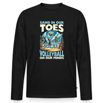 Beach Volleyball Sport Lover Volleyball Player - Men's Premium Organic Long Sleeve Shirt - black - Front - Nico (187cm)