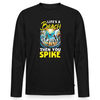 Beach Volleyball Sport Lover Volleyball Player - Men's Premium Organic Long Sleeve Shirt - black - Front - Nico (187cm)
