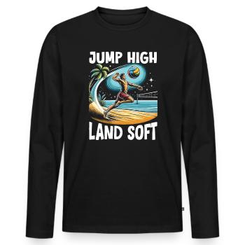 Beach Volleyball Sport Lover Volleyball Player - Men's Premium Organic Long Sleeve Shirt - black - Front - Nico (187cm)