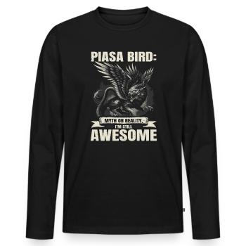 Piasa Vogel Fabelwesen Folklore Urban Legend - Männer Premium Bio Langarmshirt - Schwarz - Vorne - Nico (187cm)