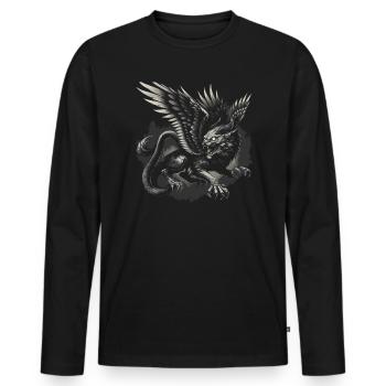 Piasa Vogel Fabelwesen Folklore Urban Legend - Männer Premium Bio Langarmshirt - Schwarz - Vorne - Nico (187cm)