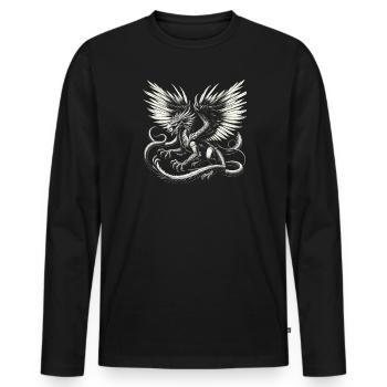 Piasa Vogel Fabelwesen Folklore Urban Legend - Männer Premium Bio Langarmshirt - Schwarz - Vorne - Nico (187cm)