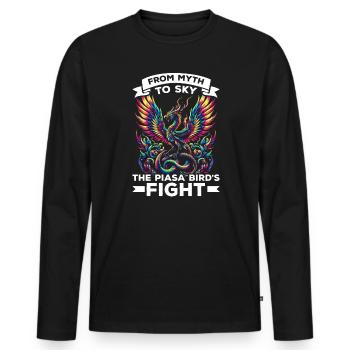 Piasa Vogel Fabelwesen Folklore Urban Legend - Männer Premium Bio Langarmshirt - Schwarz - Vorne - Nico (187cm)