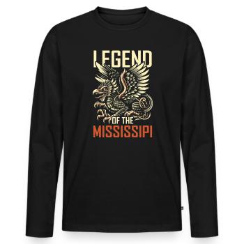 Piasa Vogel Fabelwesen Folklore Urban Legend - Männer Premium Bio Langarmshirt - Schwarz - Vorne - Nico (187cm)