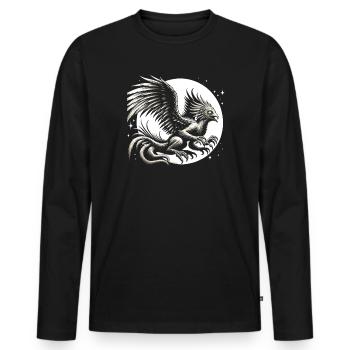 Piasa Vogel Fabelwesen Folklore Urban Legend - Männer Premium Bio Langarmshirt - Schwarz - Vorne - Nico (187cm)