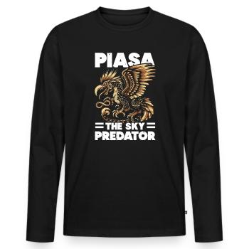 Piasa Vogel Fabelwesen Folklore Urban Legend - Männer Premium Bio Langarmshirt - Schwarz - Vorne - Nico (187cm)