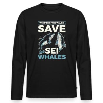 Espèces en voie de disparition Droits des animaux du rorqual boréal - T-shirt manches longues Premium bio Homme - noir - Devant - Nico (187cm)