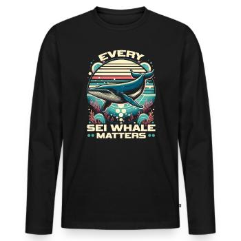 Espèces en voie de disparition Droits des animaux du rorqual boréal - T-shirt manches longues Premium bio Homme - noir - Devant - Nico (187cm)