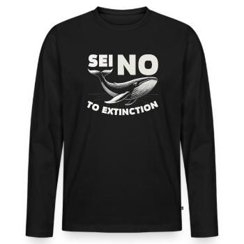 Gefährdete Arten Seiwal Tierrechte - Männer Premium Bio Langarmshirt - Schwarz - Vorne - Nico (187cm)