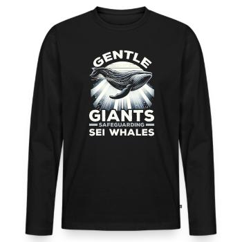 Espèces en voie de disparition Droits des animaux du rorqual boréal - T-shirt manches longues Premium bio Homme - noir - Devant - Nico (187cm)