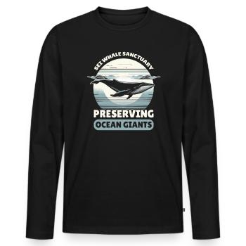 Espèces en voie de disparition Droits des animaux du rorqual boréal - T-shirt manches longues Premium bio Homme - noir - Devant - Nico (187cm)