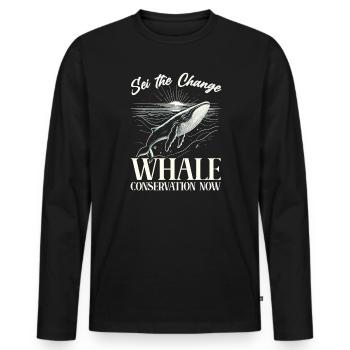 Espèces en voie de disparition Droits des animaux du rorqual boréal - T-shirt manches longues Premium bio Homme - noir - Devant - Nico (187cm)