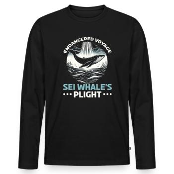 Endangered Species Sei Whale Animal Rights - Men's Premium Organic Long Sleeve Shirt - black - Front - Nico (187cm)