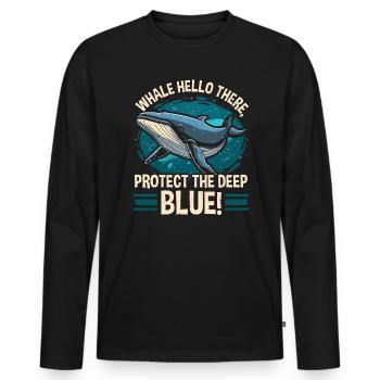 Gefährdete Arten Seiwal Tierrechte - Männer Premium Bio Langarmshirt - Schwarz - Vorne - Nico (187cm)