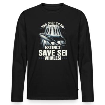 Gefährdete Arten Seiwal Tierrechte - Männer Premium Bio Langarmshirt - Schwarz - Vorne - Nico (187cm)