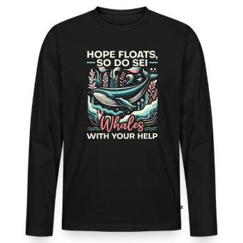 Endangered Species Sei Whale Animal Rights - Men's Premium Organic Long Sleeve Shirt - black - Front - Nico (187cm)