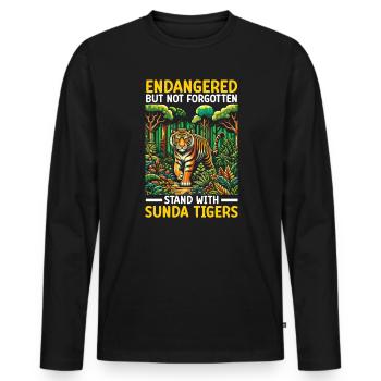 Endangered Species Sunda Tiger Animal Rights - Men's Premium Organic Long Sleeve Shirt - black - Front - Nico (187cm)