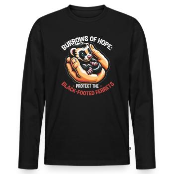 Endangered Species Black Footed Ferret Animal - Men's Premium Organic Long Sleeve Shirt - black - Front - Nico (187cm)