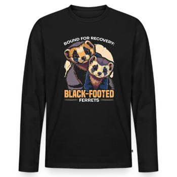 Gefährdete Spezies Schwarzfußfrettchen - Männer Premium Bio Langarmshirt - Schwarz - Vorne - Nico (187cm)