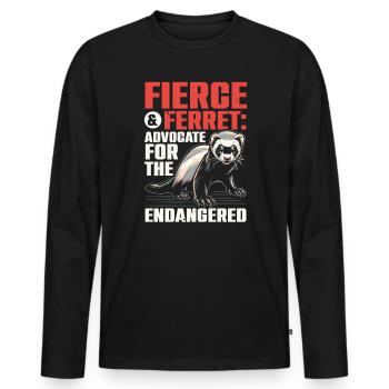 Endangered Species Black Footed Ferret Animal - Men's Premium Organic Long Sleeve Shirt - black - Front - Nico (187cm)