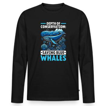 Gefährdete Arten Blauwal Tierrechte - Männer Premium Bio Langarmshirt - Schwarz - Vorne - Nico (187cm)