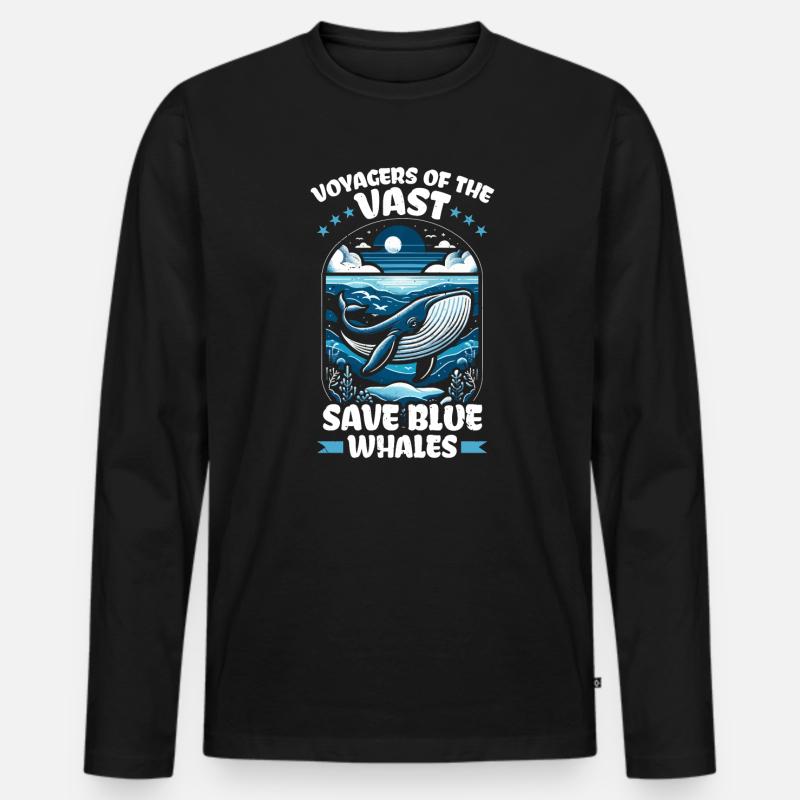 Gefährdete Arten Blauwal Tierrechte - Männer Premium Bio Langarmshirt - Schwarz