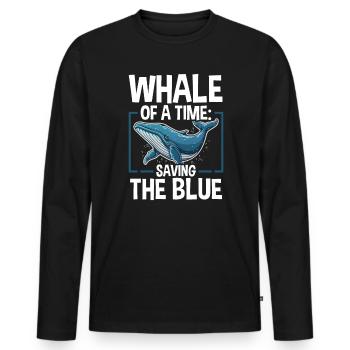 Espèces en voie de disparition Droits des animaux des rorquals bleus - T-shirt manches longues Premium bio Homme - noir - Devant - Nico (187cm)