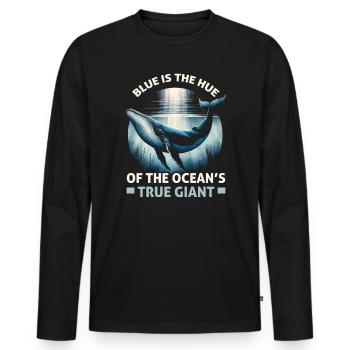 Gefährdete Arten Blauwal Tierrechte - Männer Premium Bio Langarmshirt - Schwarz - Vorne - Nico (187cm)
