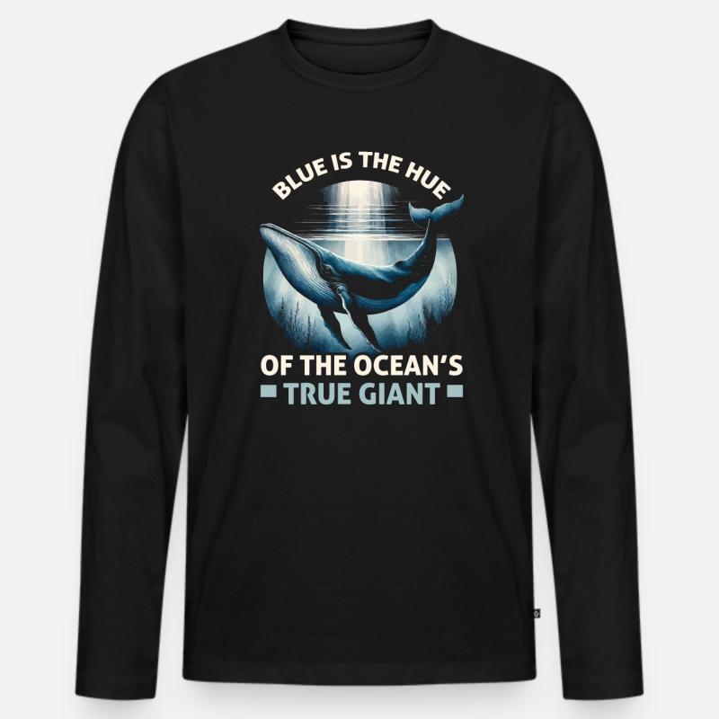 Gefährdete Arten Blauwal Tierrechte - Männer Premium Bio Langarmshirt - Schwarz