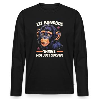 Endangered Species Bonobo Tierrechtsaktivist - Männer Premium Bio Langarmshirt - Schwarz - Vorne - Nico (187cm)