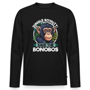 Endangered Species Bonobo Tierrechtsaktivist - Männer Premium Bio Langarmshirt - Schwarz - Vorne - Nico (187cm)