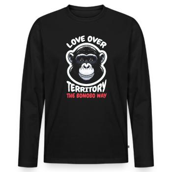 Endangered Species Bonobo Tierrechtsaktivist - Männer Premium Bio Langarmshirt - Schwarz - Vorne - Nico (187cm)