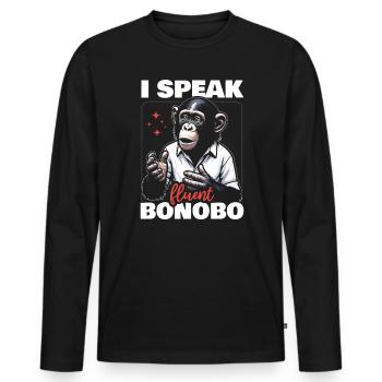 Endangered Species Bonobo Animal Rights Activist - Men's Premium Organic Long Sleeve Shirt - black - Front - Nico (187cm)