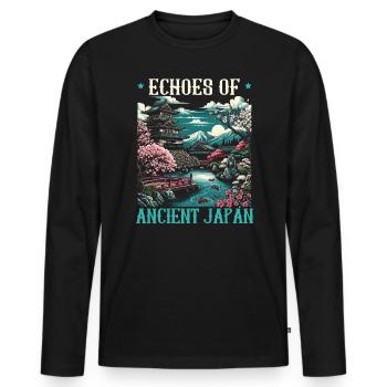 Feudales Japan Kultur Japanische Kanji Geschichte - Männer Premium Bio Langarmshirt - Schwarz - Vorne - Nico (187cm)