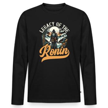 Feudales Japan Kultur Japanische Kanji Geschichte - Männer Premium Bio Langarmshirt - Schwarz - Vorne - Nico (187cm)