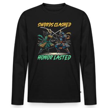 Feudal Japan Culture Japanese Kanji History - Men's Premium Organic Long Sleeve Shirt - black - Front - Nico (187cm)