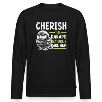 Gefährdete Tierarten Kakapo Tierrechtsaktivist - Männer Premium Bio Langarmshirt - Schwarz - Vorne - Nico (187cm)