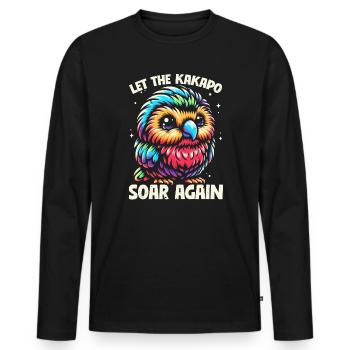 Gefährdete Tierarten Kakapo Tierrechtsaktivist - Männer Premium Bio Langarmshirt - Schwarz - Vorne - Nico (187cm)