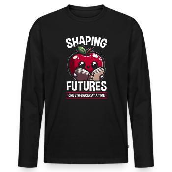 Enseignant de 6e année Éducateur de sixième année Enseignement - T-shirt manches longues Premium bio Homme - noir - Devant - Nico (187cm)