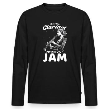 Professeur de clarinette Clarinettiste Musicien de clarinette - T-shirt manches longues Premium bio Homme - noir - Devant - Nico (187cm)