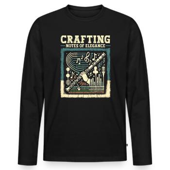 Professeur de flûte Instrument de musique Joueur de flûte - T-shirt manches longues Premium bio Homme - noir - Devant - Nico (187cm)