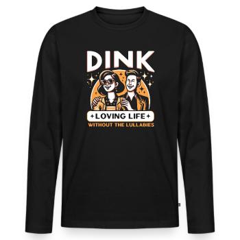 Dual Income No Kids Marriage Married Couple DINK - Men's Premium Organic Long Sleeve Shirt - black - Front - Nico (187cm)