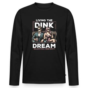 Doppeltes Einkommen Keine Kinder Ehe Ehepaar DINK - Männer Premium Bio Langarmshirt - Schwarz - Vorne - Nico (187cm)