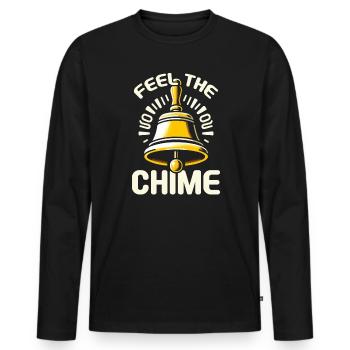 Joueur de cloches musicales musicien amoureux des cloches - T-shirt manches longues Premium bio Homme - noir - Devant - Nico (187cm)