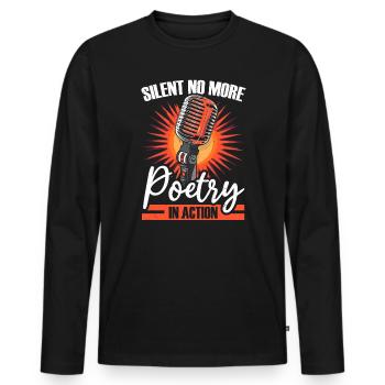 Poetry Slam Poet Romanautor Gedichtliteratur - Männer Premium Bio Langarmshirt - Schwarz - Vorne - Nico (187cm)