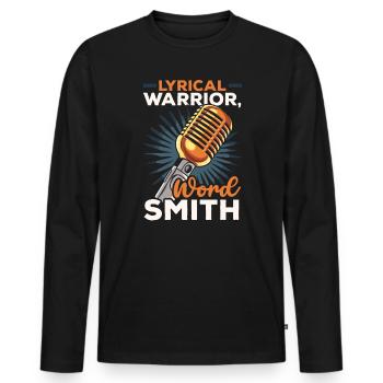 Poésie Slam Poète Roman Écrivain Poème Littérature - T-shirt manches longues Premium bio Homme - noir - Devant - Nico (187cm)