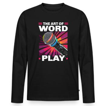 Poetry Slam Poet Romanautor Gedichtliteratur - Männer Premium Bio Langarmshirt - Schwarz - Vorne - Nico (187cm)